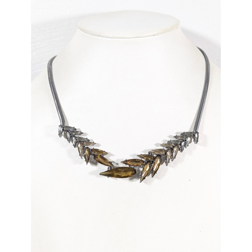 Simply Vera Wang Statement Necklace Gunmetal Rhinestone 20‎ in